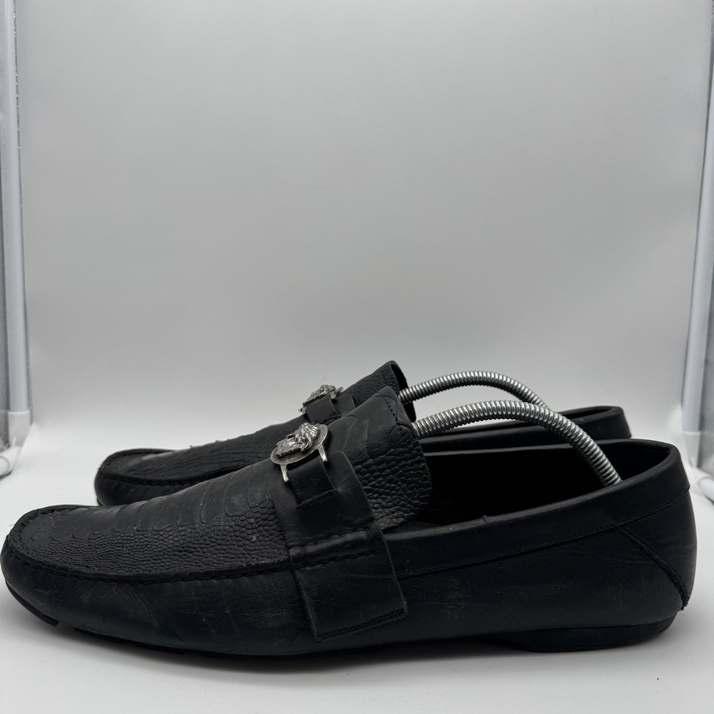 Versace Medusa Head Black Leather Python Embossed… - image 3